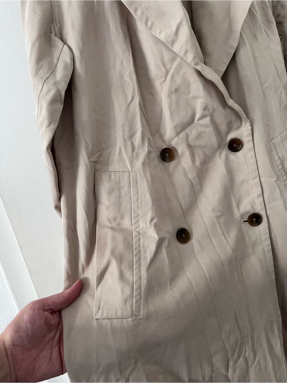 Everlane Women’s Drape Trench Coat Khaki Double Breasted Lyocell Size XS - Picture 6 of 15